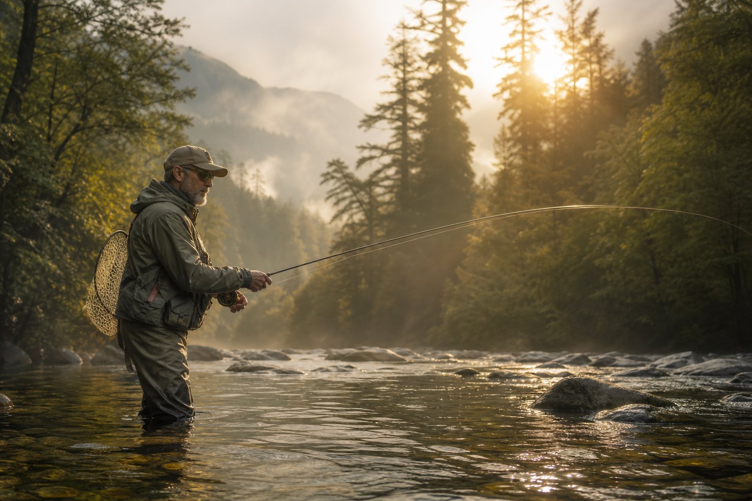 Pêche à la mouche en rivière de montagne